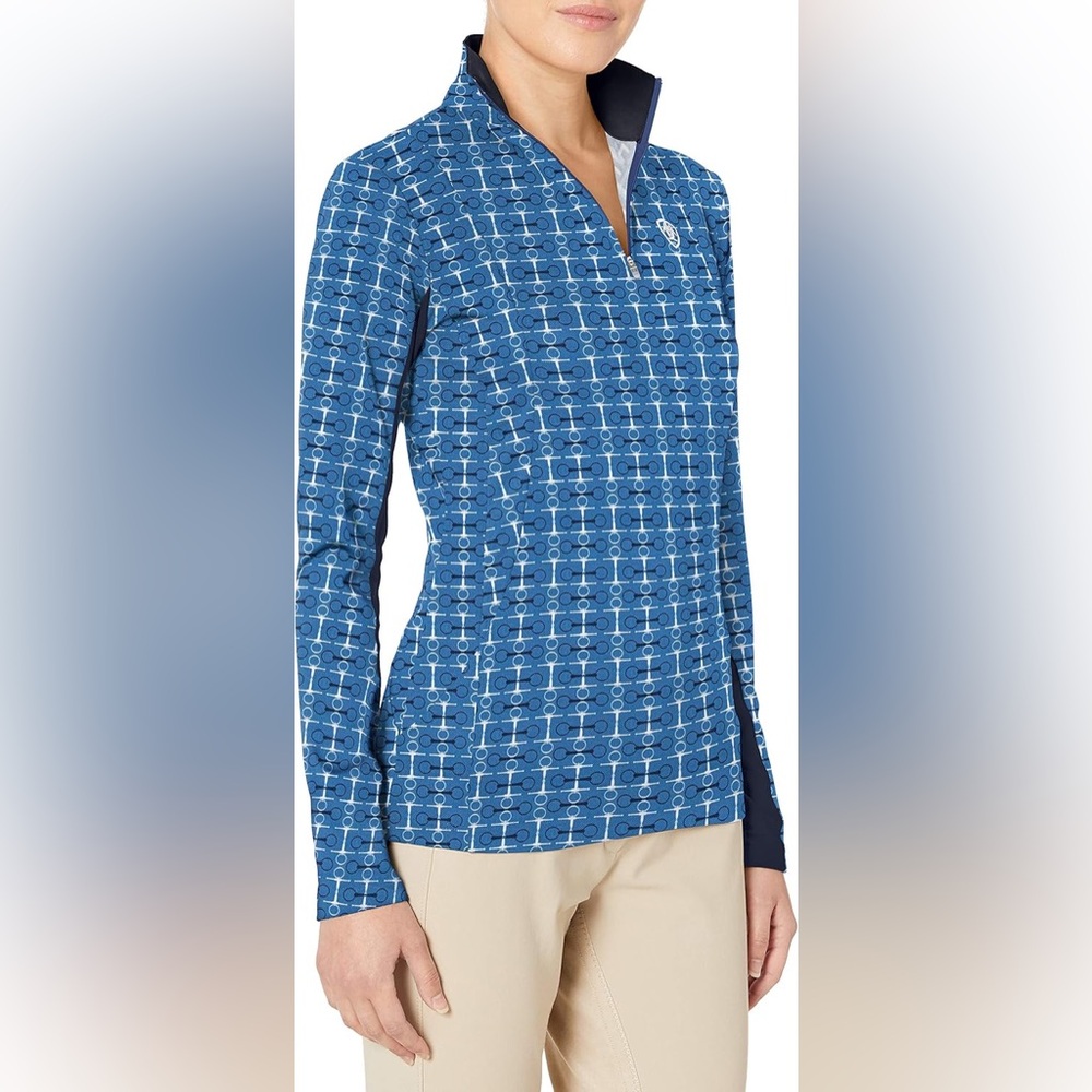 Ariat Tek Blue Bits sun shirt xs quarter zip
